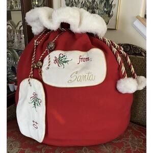 FRONTGATE Holiday 42''x32'' Christmas Large Santa Costume Gift Bag Sack